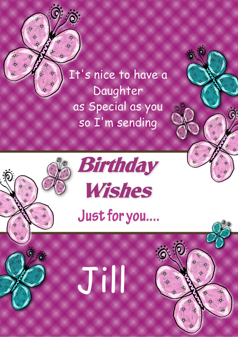 Beautiful Butterflies Birthday Card - card made with Crafty Bob's Card Creator