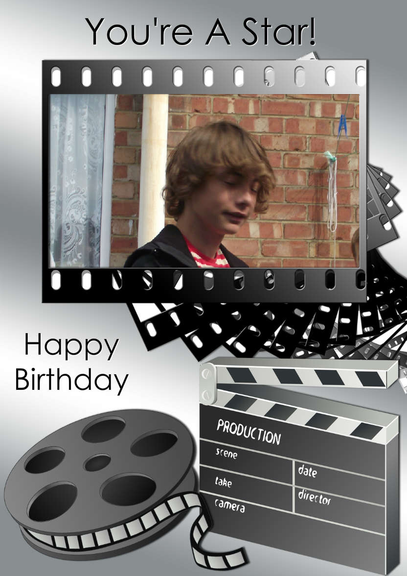 Movie Star Photo Card - card made with Crafty Bob's Card Creator
