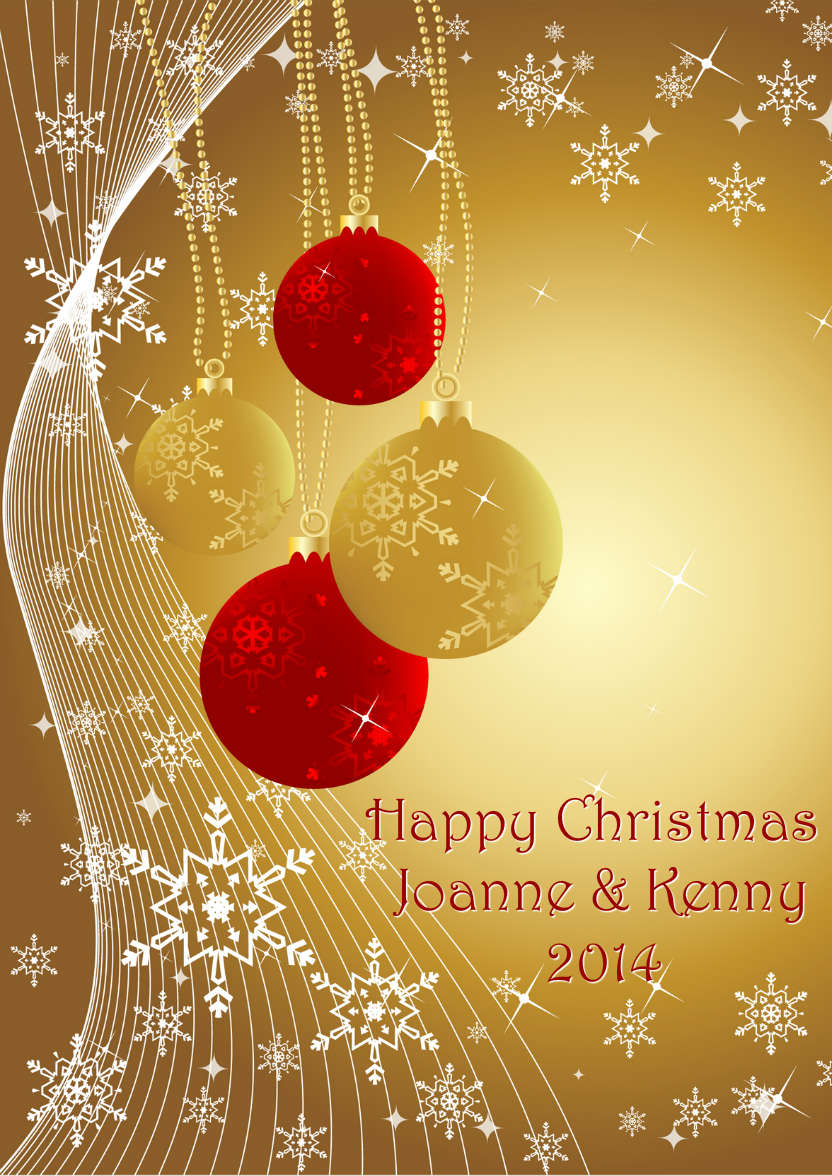 Red and Gold Christmas Baubles - card made with Crafty Bob's Card Creator