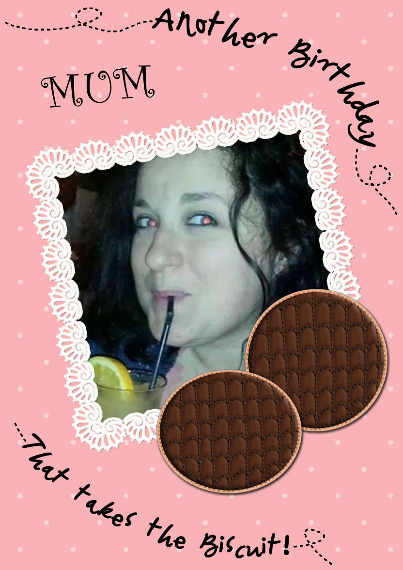 Birthday Chocolate Digestives Biscuits Photo Upload Card - card made with Crafty Bob's Card Creator