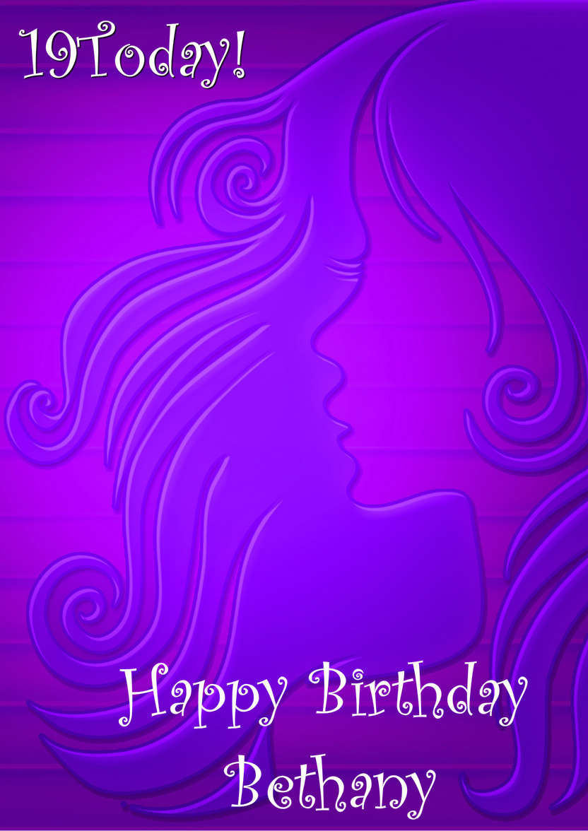 Purple Girl's Profile Card - card made with Crafty Bob's Card Creator