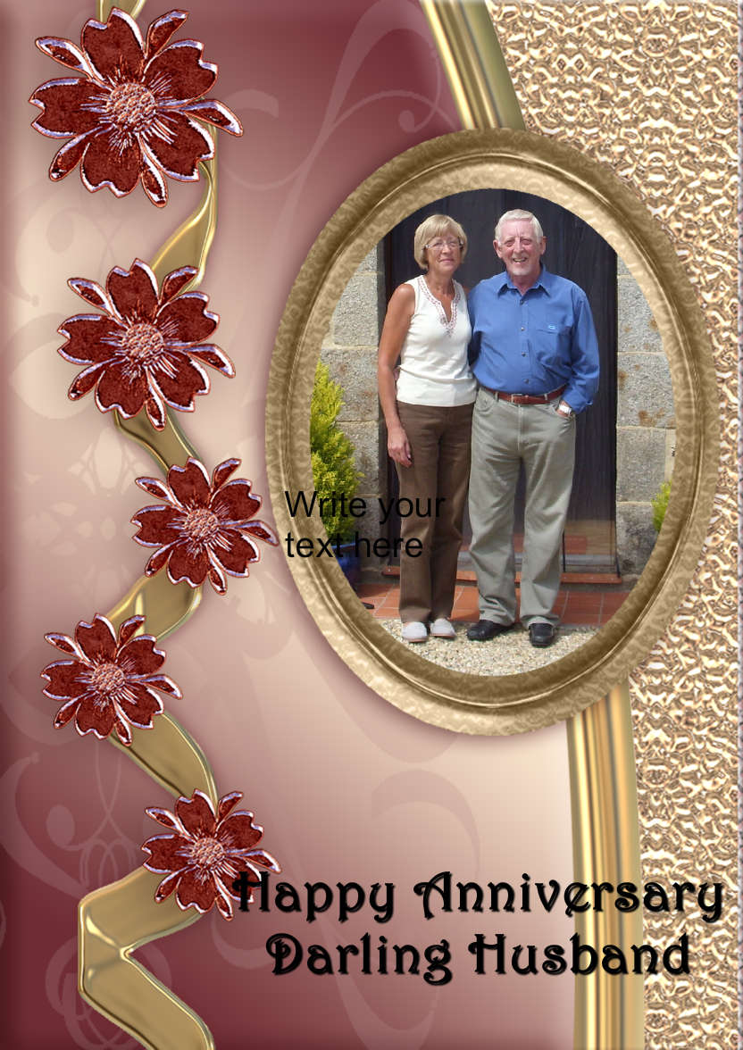 Glass Flowers Anniversary Card - card made with Crafty Bob's Card Creator