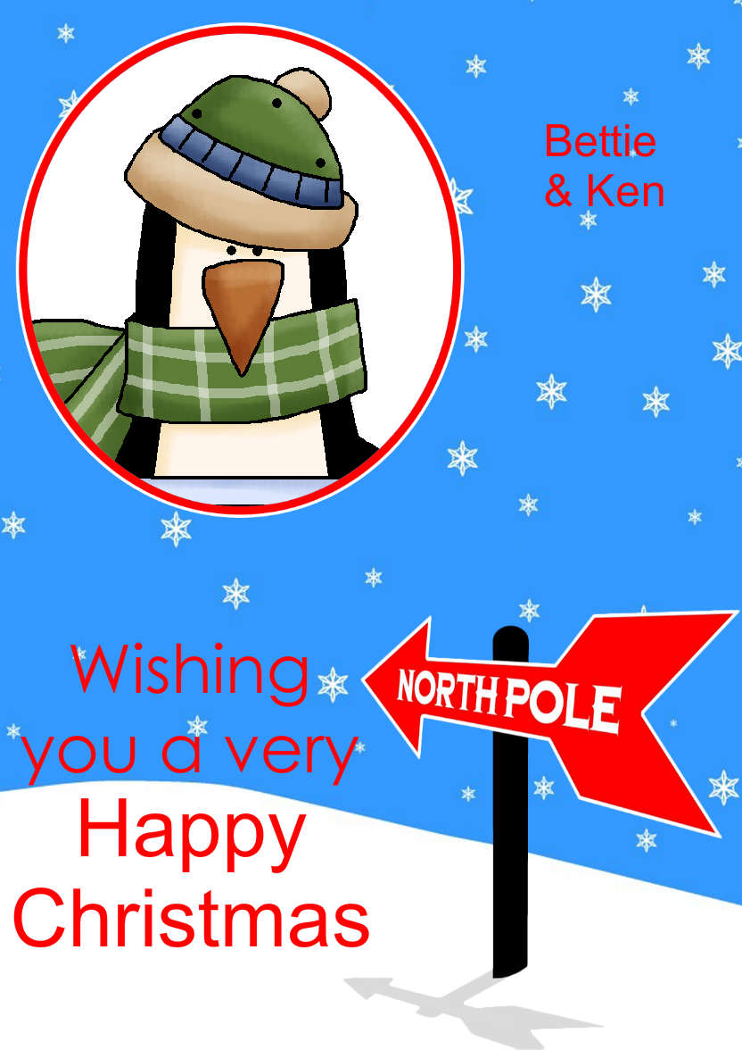 North Pole Christmas Aperture Card - card made with Crafty Bob's Card Creator
