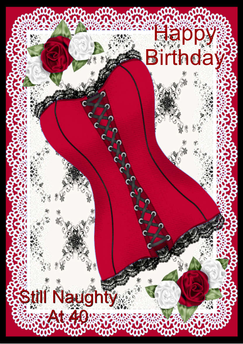 Red Hot Corset - card made with Crafty Bob's Card Creator