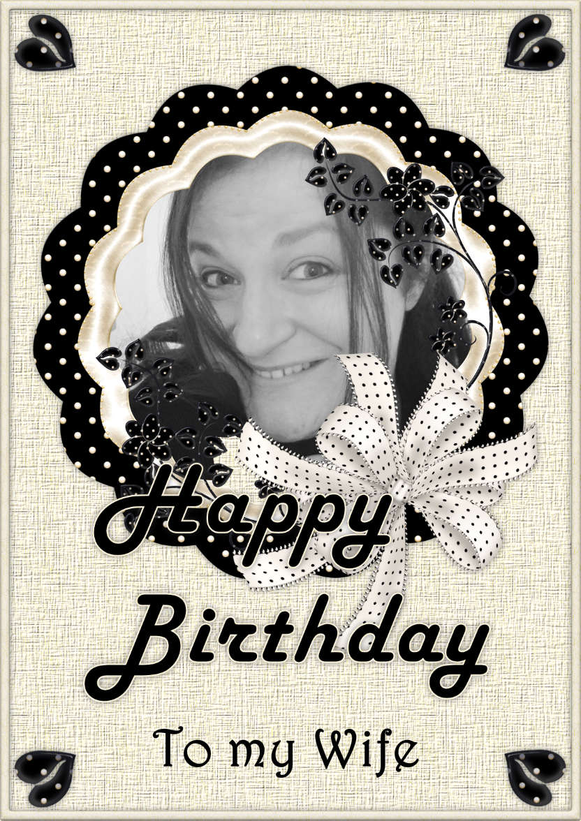 Creamy Black Birthday Dot's - card made with Crafty Bob's Card Creator