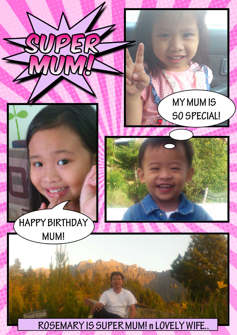 Comic Style Super Mum Photo Card - card made with Crafty Bob's Card Creator