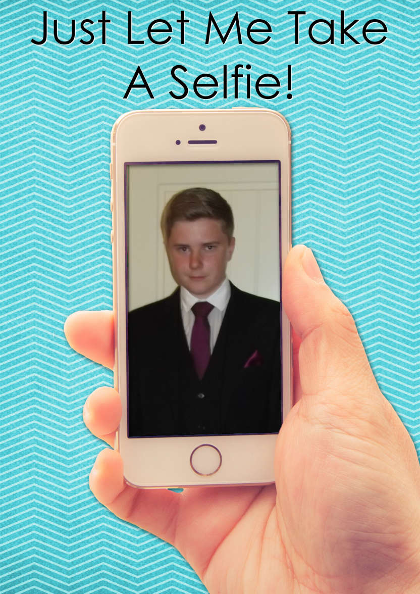 Selfie Mobile Phone Card - card made with Crafty Bob's Card Creator