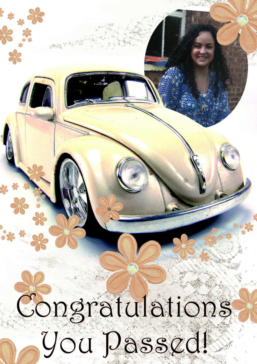 Congratulations Driving Test Female - card made with Crafty Bob's Card Creator