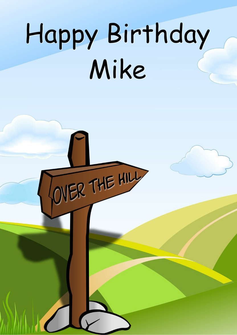 Over the Hill Birthday Card - card made with Crafty Bob's Card Creator