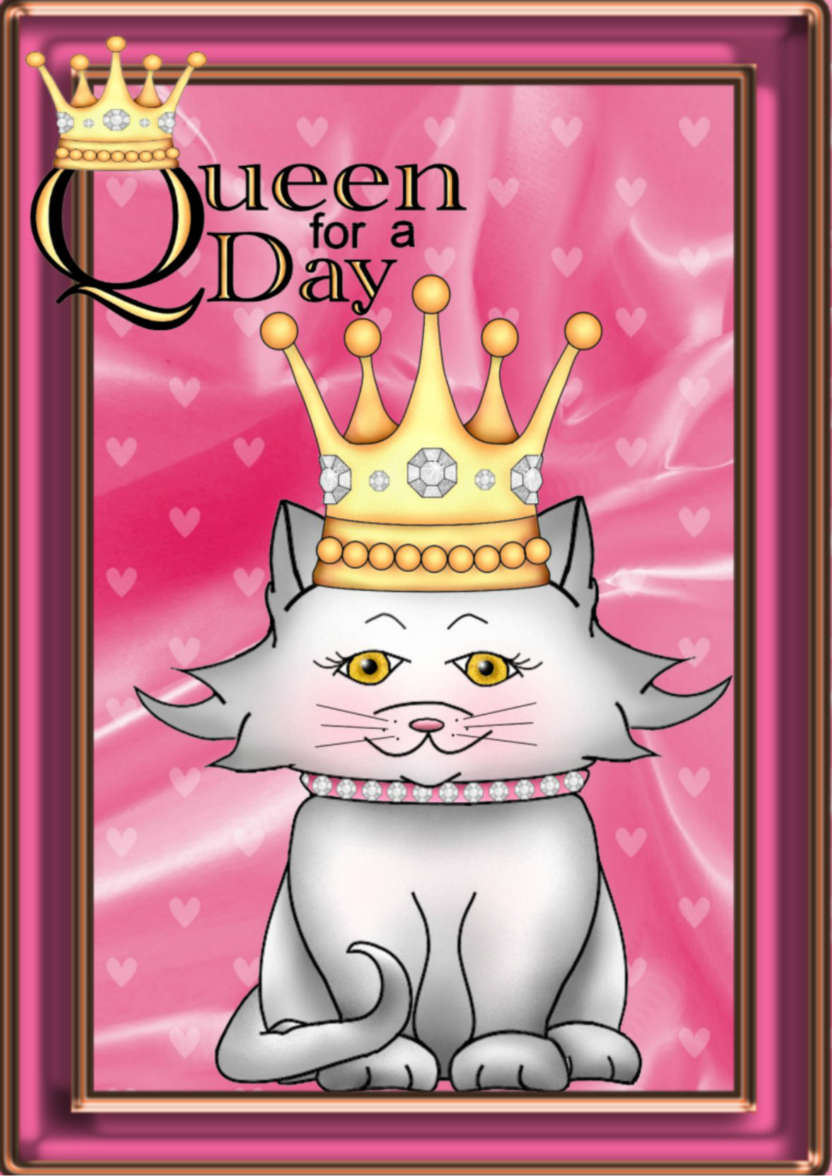 Queen for a Day Cat - card made with Crafty Bob's Card Creator