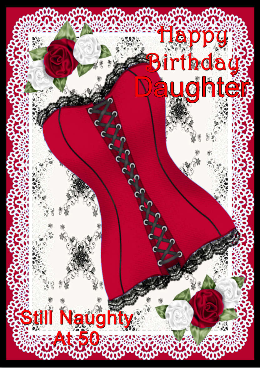 Red Hot Corset - card made with Crafty Bob's Card Creator
