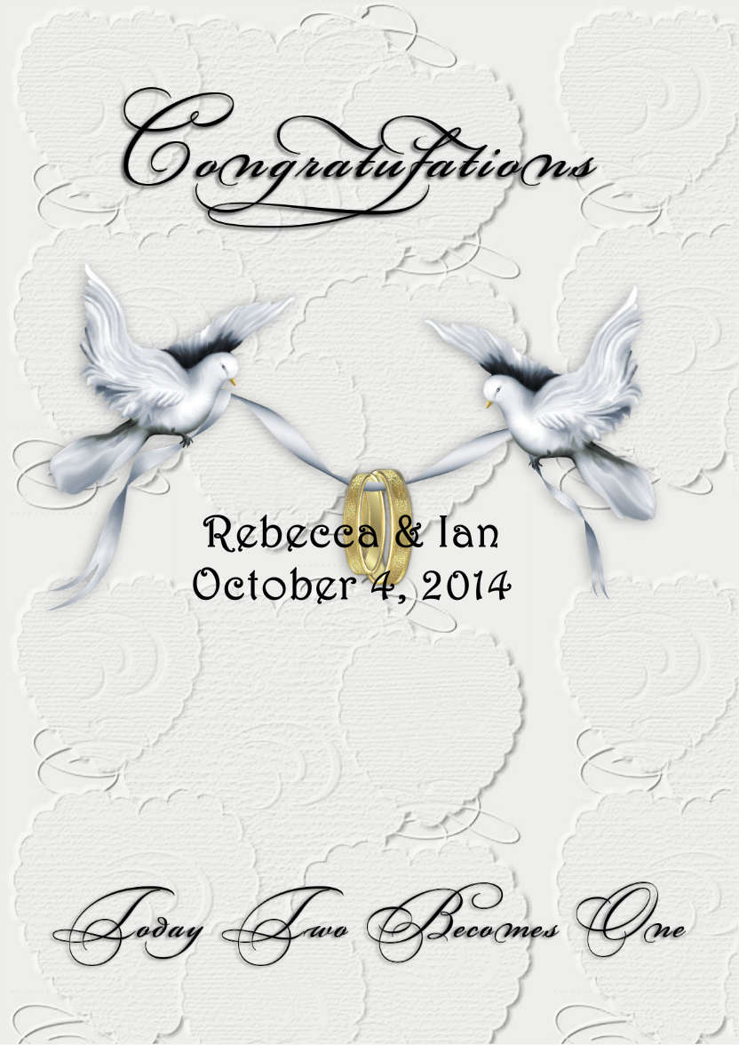Doves and Rings Wedding - card made with Crafty Bob's Card Creator