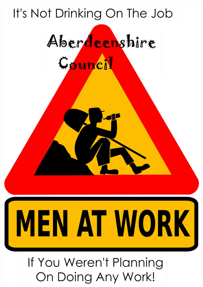 Men at Work Humorous Card Front - card made with Crafty Bob's Card Creator