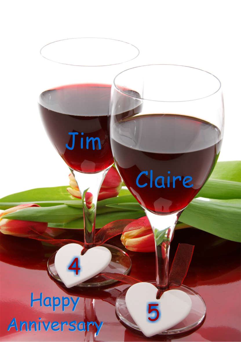 Anniversary Glasses Card - card made with Crafty Bob's Card Creator