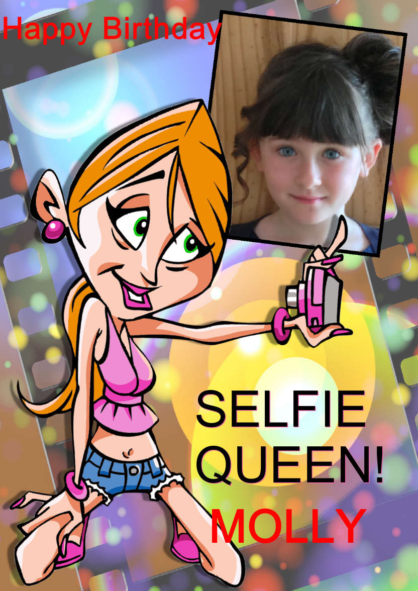 Selfie Queen Card - card made with Crafty Bob's Card Creator