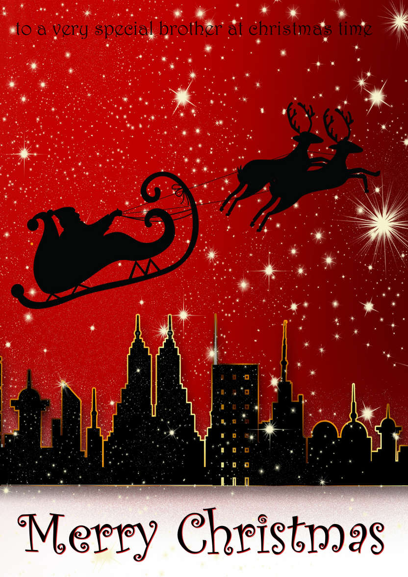 Christmas Silhouette City Scene - card made with Crafty Bob's Card Creator