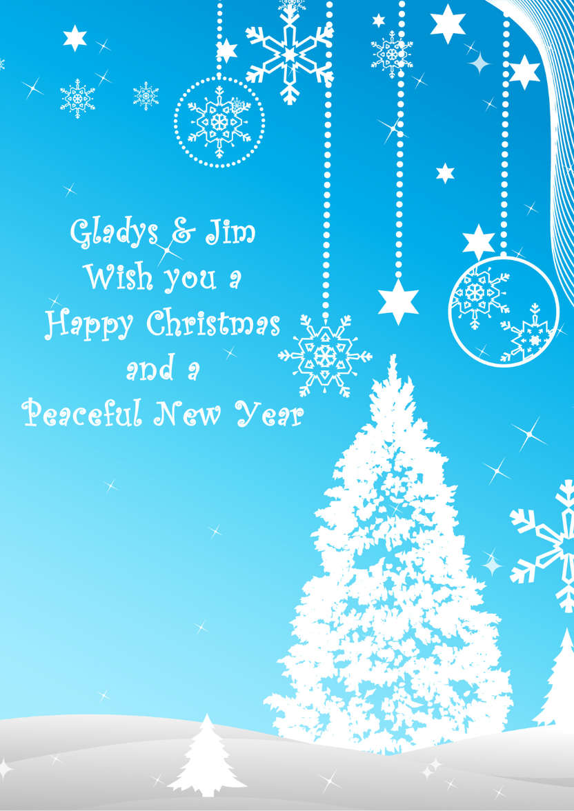 Christmas Bauble Snowscene - card made with Crafty Bob's Card Creator