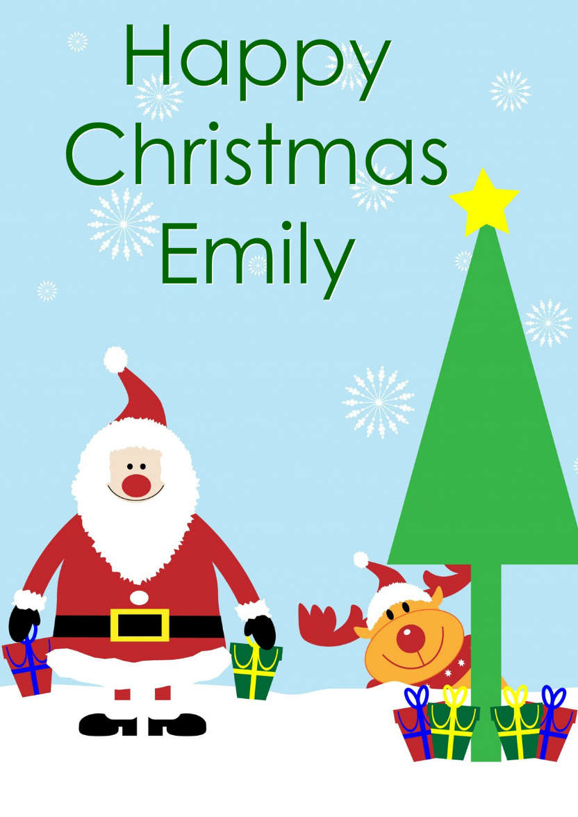 Cute Sanata and Rudolph Christmas Card - card made with Crafty Bob's Card Creator