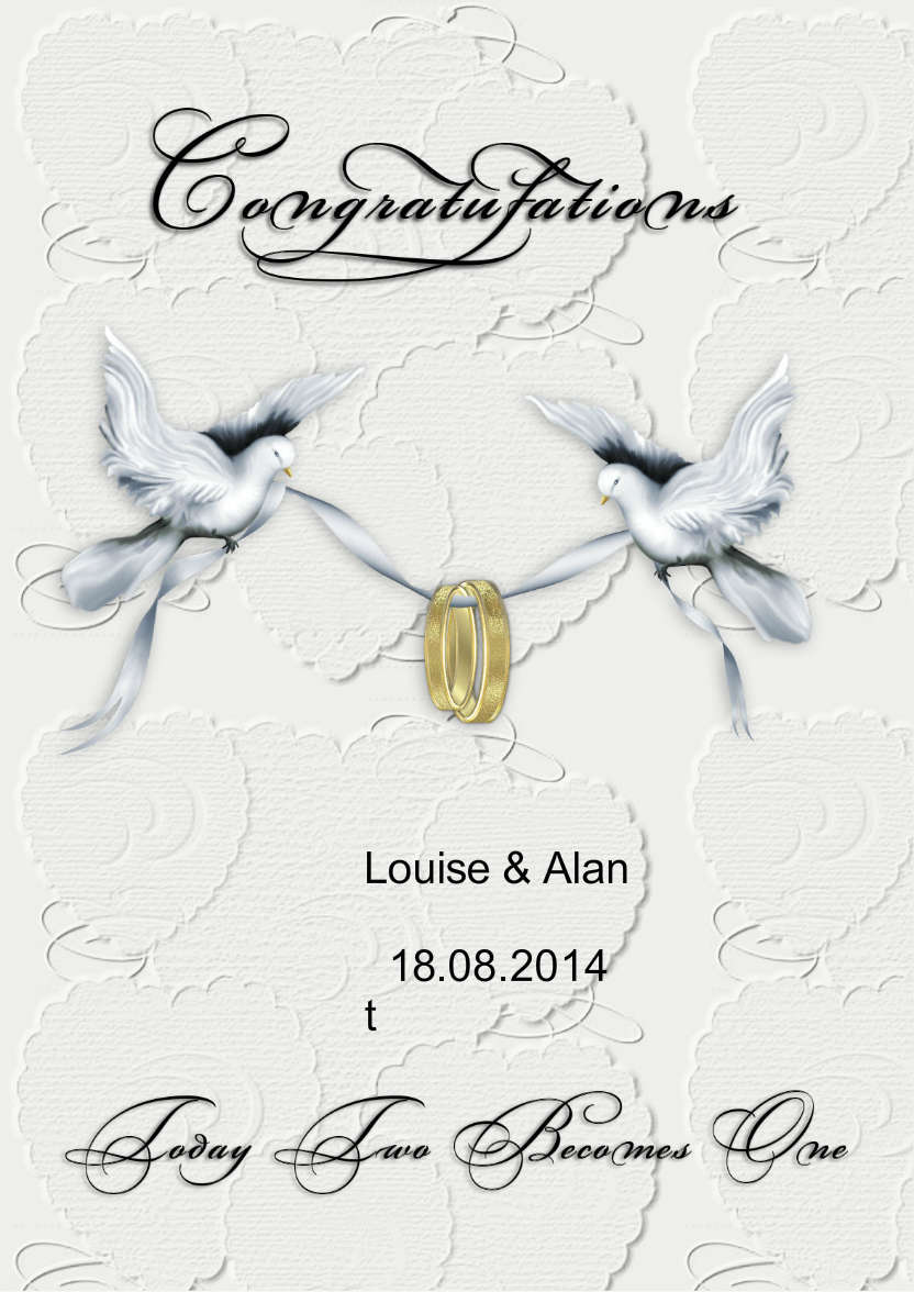 Doves and Rings Wedding - card made with Crafty Bob's Card Creator