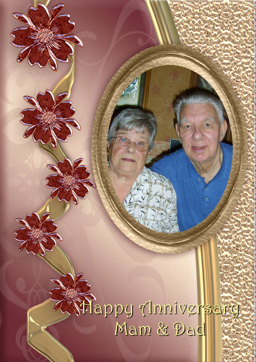 Glass Flowers Anniversary Card - card made with Crafty Bob's Card Creator