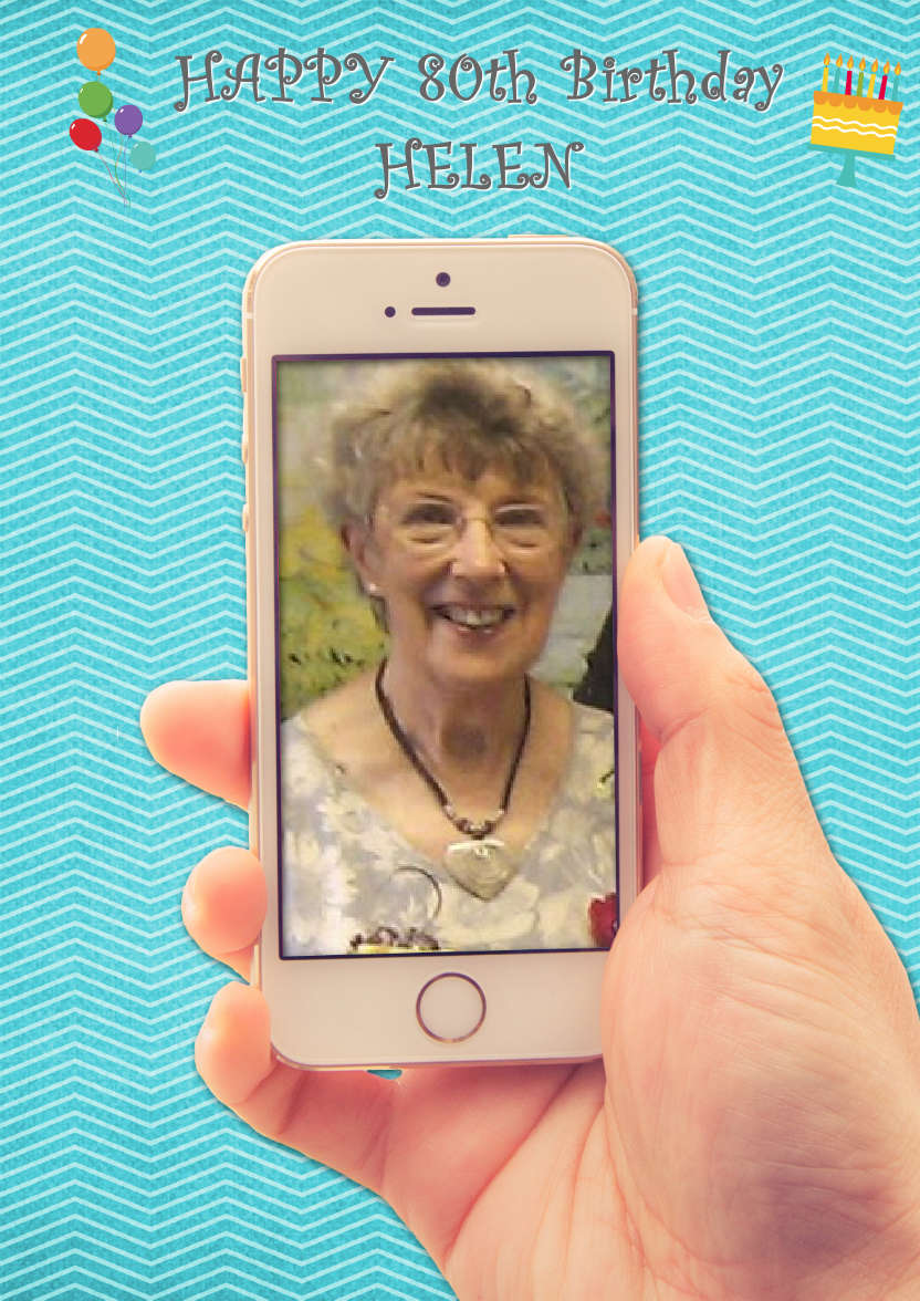 Selfie Mobile Phone Card - card made with Crafty Bob's Card Creator