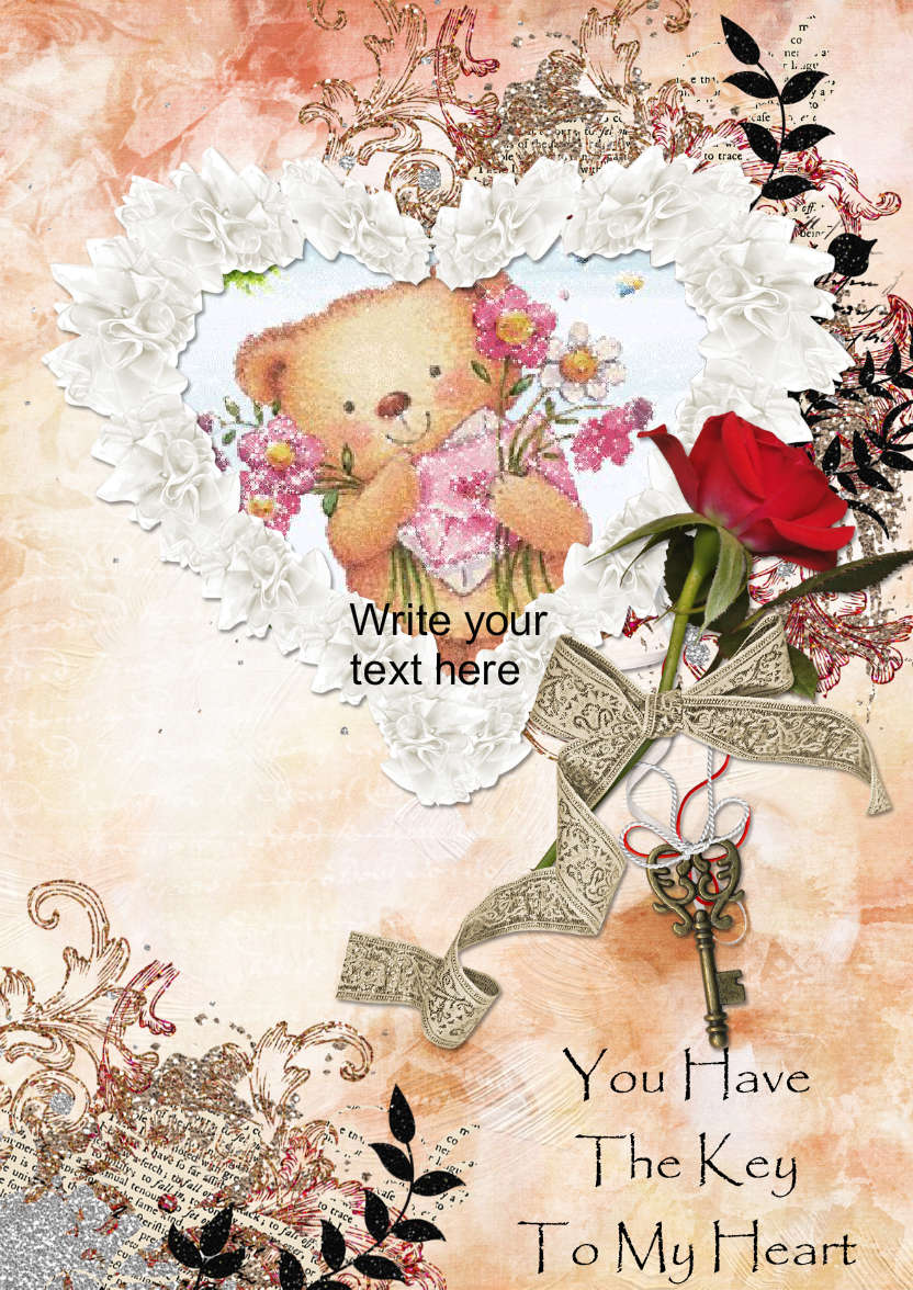 Key to My Heart Aperture Card - card made with Crafty Bob's Card Creator