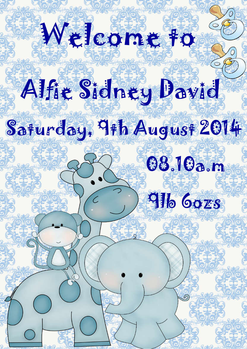 New Baby Boy - card made with Crafty Bob's Card Creator