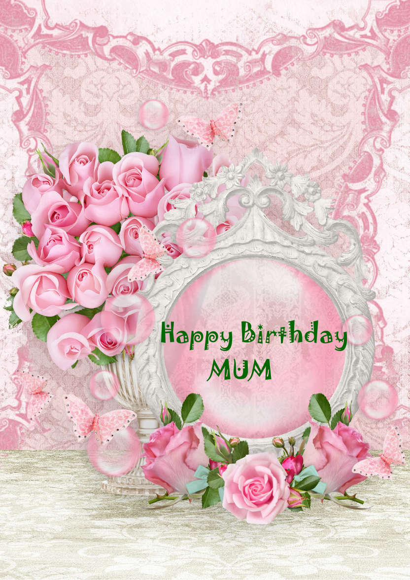Lace and Roses Card Front - card made with Crafty Bob's Card Creator