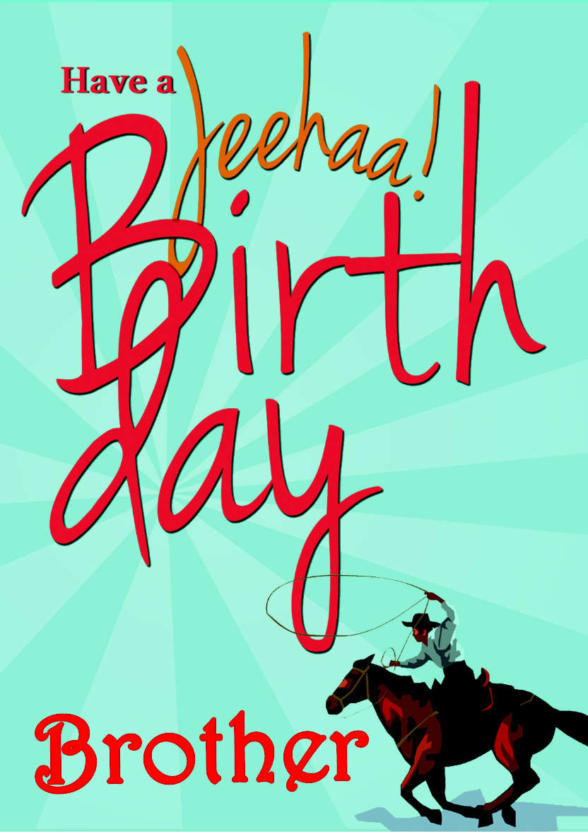 Cowboy Birthday Card - card made with Crafty Bob's Card Creator
