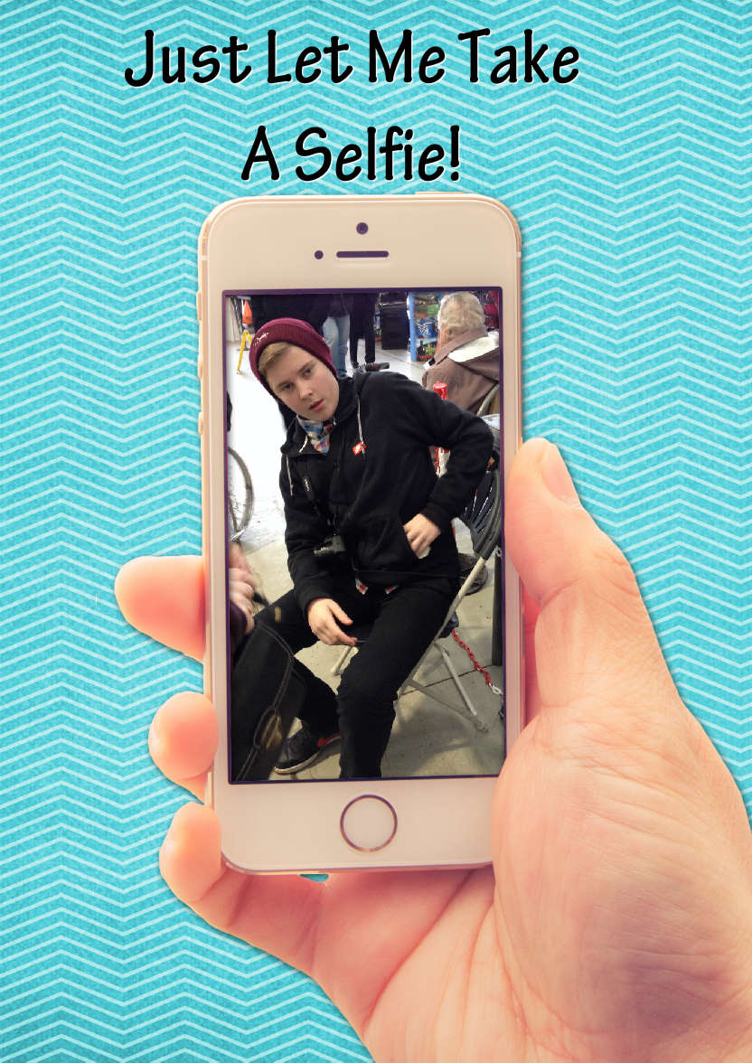 Selfie Mobile Phone Card - card made with Crafty Bob's Card Creator