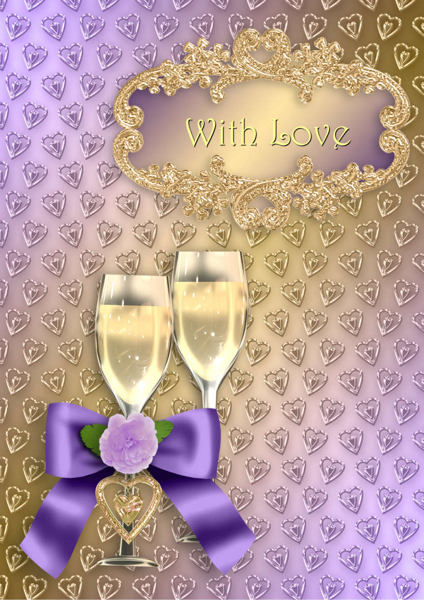 Champagne Romance - card made with Crafty Bob's Card Creator