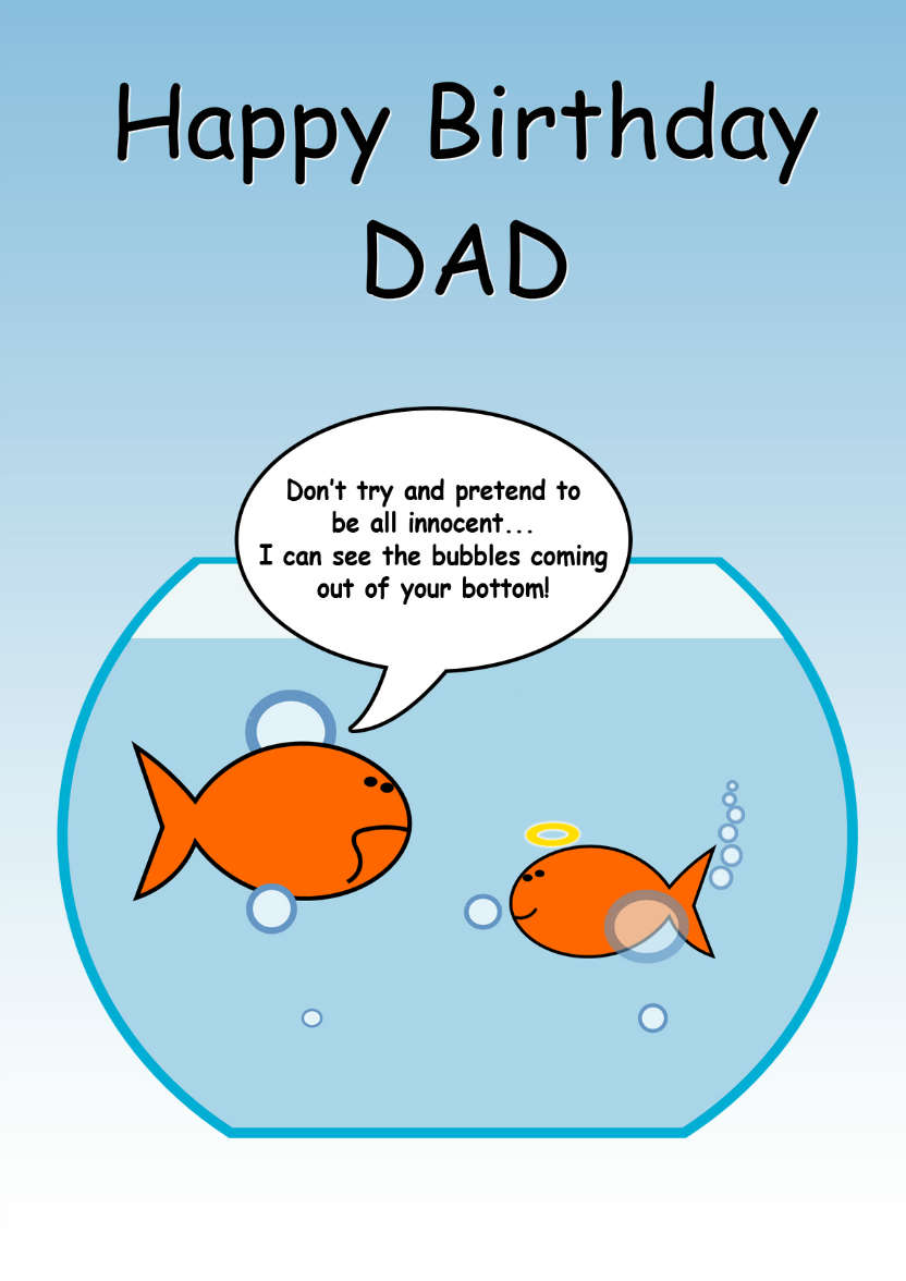 Naughty Goldfish Humorous Card - card made with Crafty Bob's Card Creator