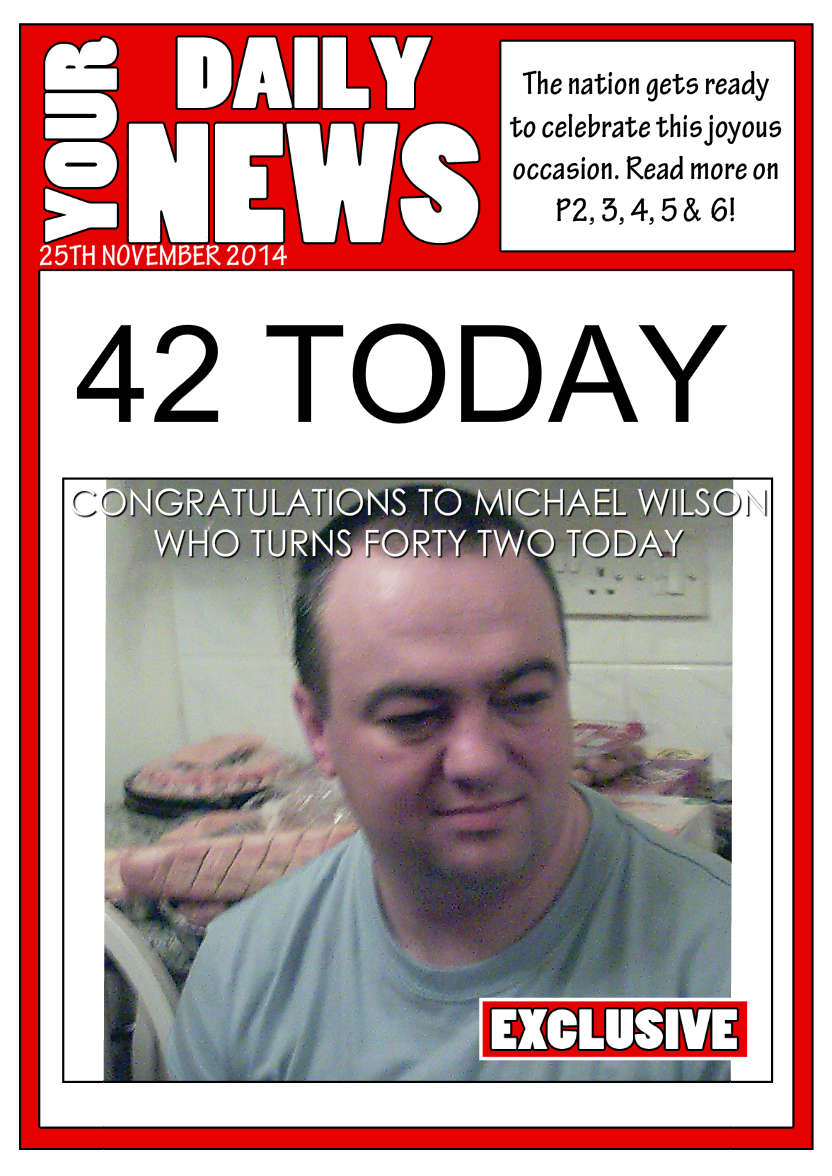 Your Daily News Spoof Newspaper Card Front - card made with Crafty Bob's Card Creator