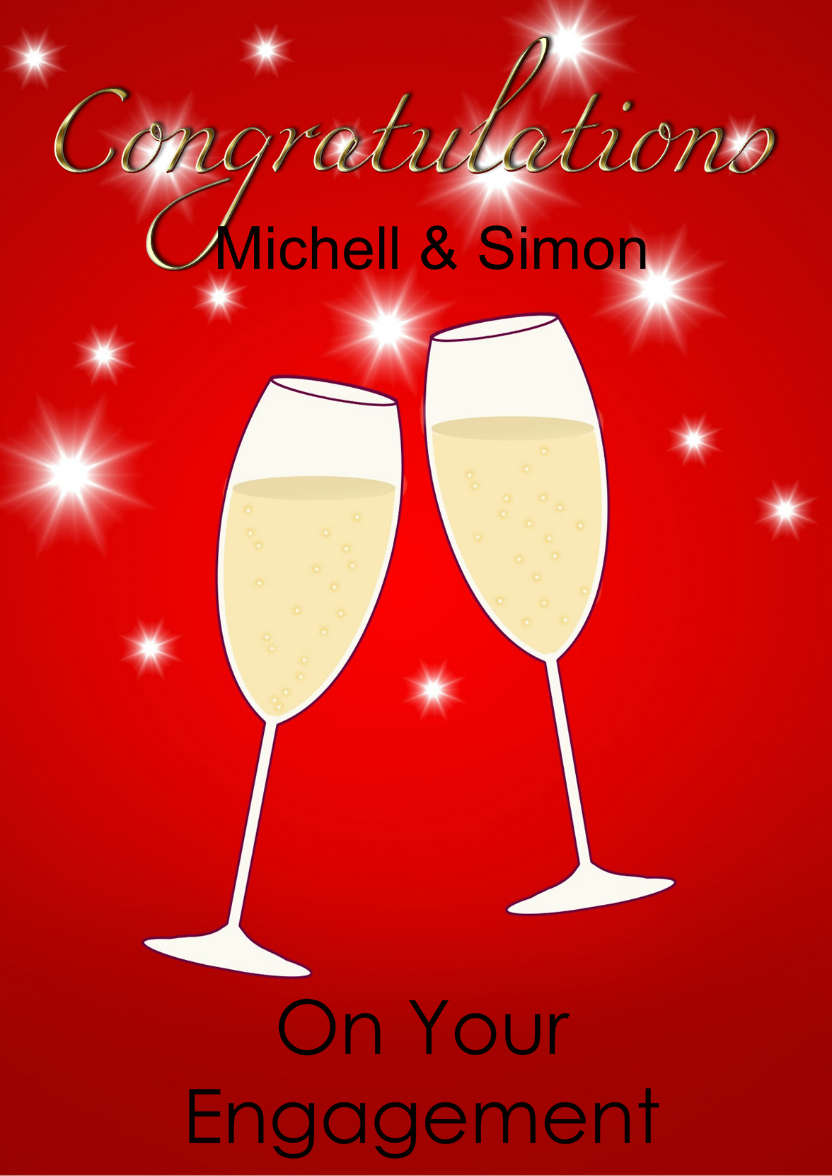 Congratulatons Champagne Glasses Card - card made with Crafty Bob's Card Creator