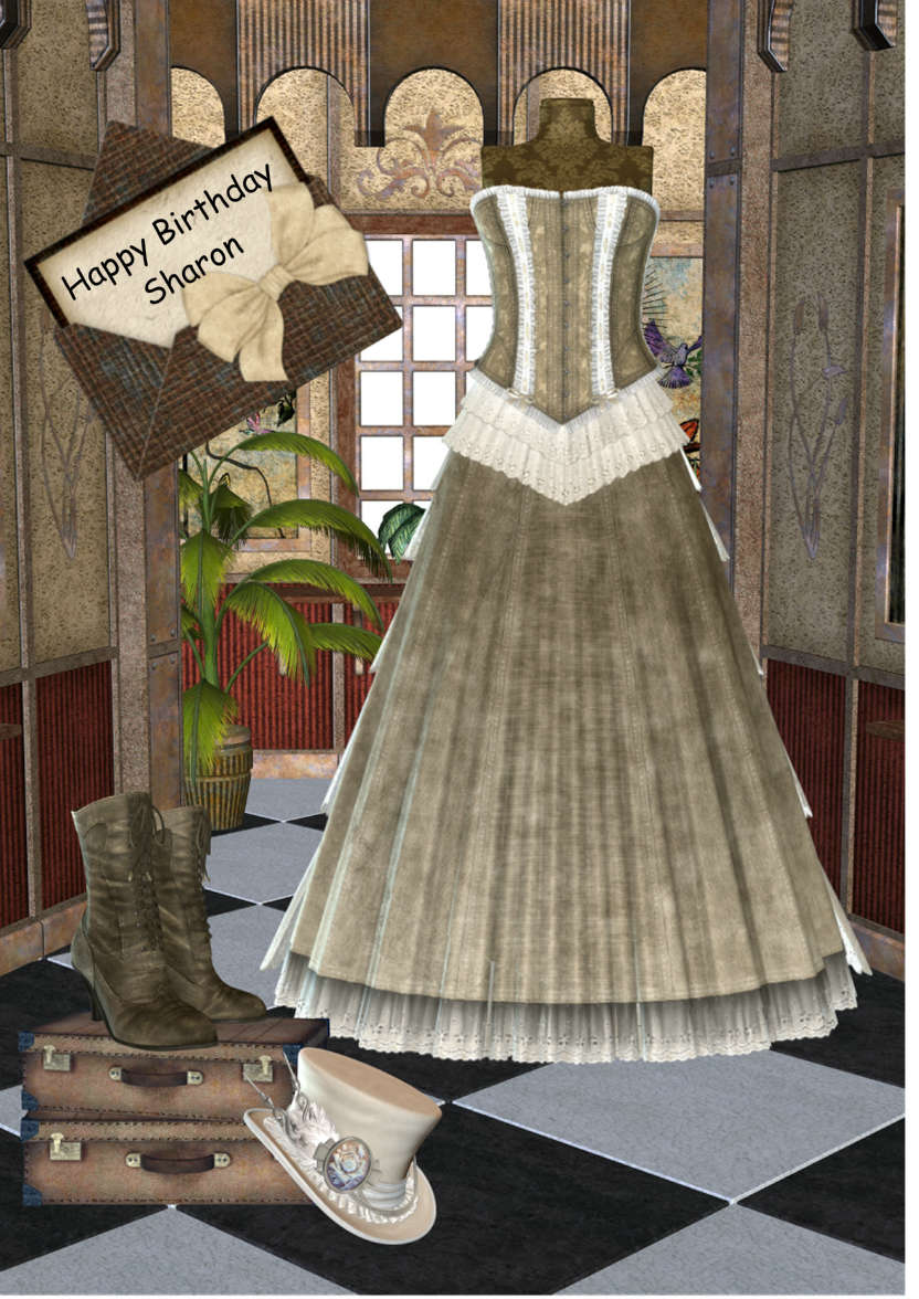 Vintage Greeting - card made with Crafty Bob's Card Creator