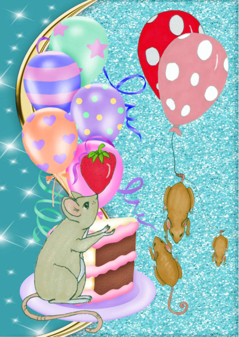 Circus Mice Celebration - card made with Crafty Bob's Card Creator