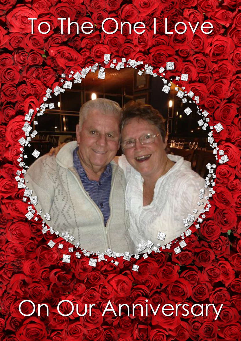 Roses and Diamonds Aperture Card - card made with Crafty Bob's Card Creator