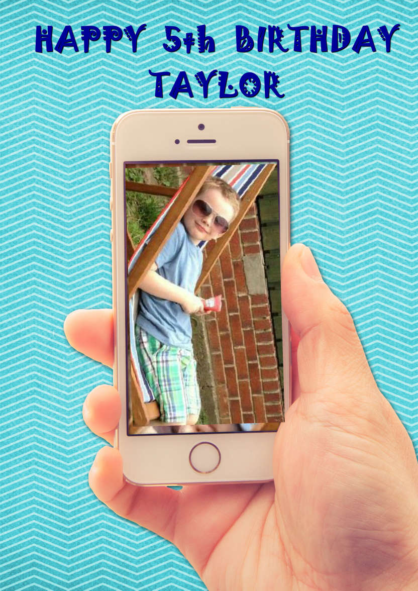 Selfie Mobile Phone Card - card made with Crafty Bob's Card Creator