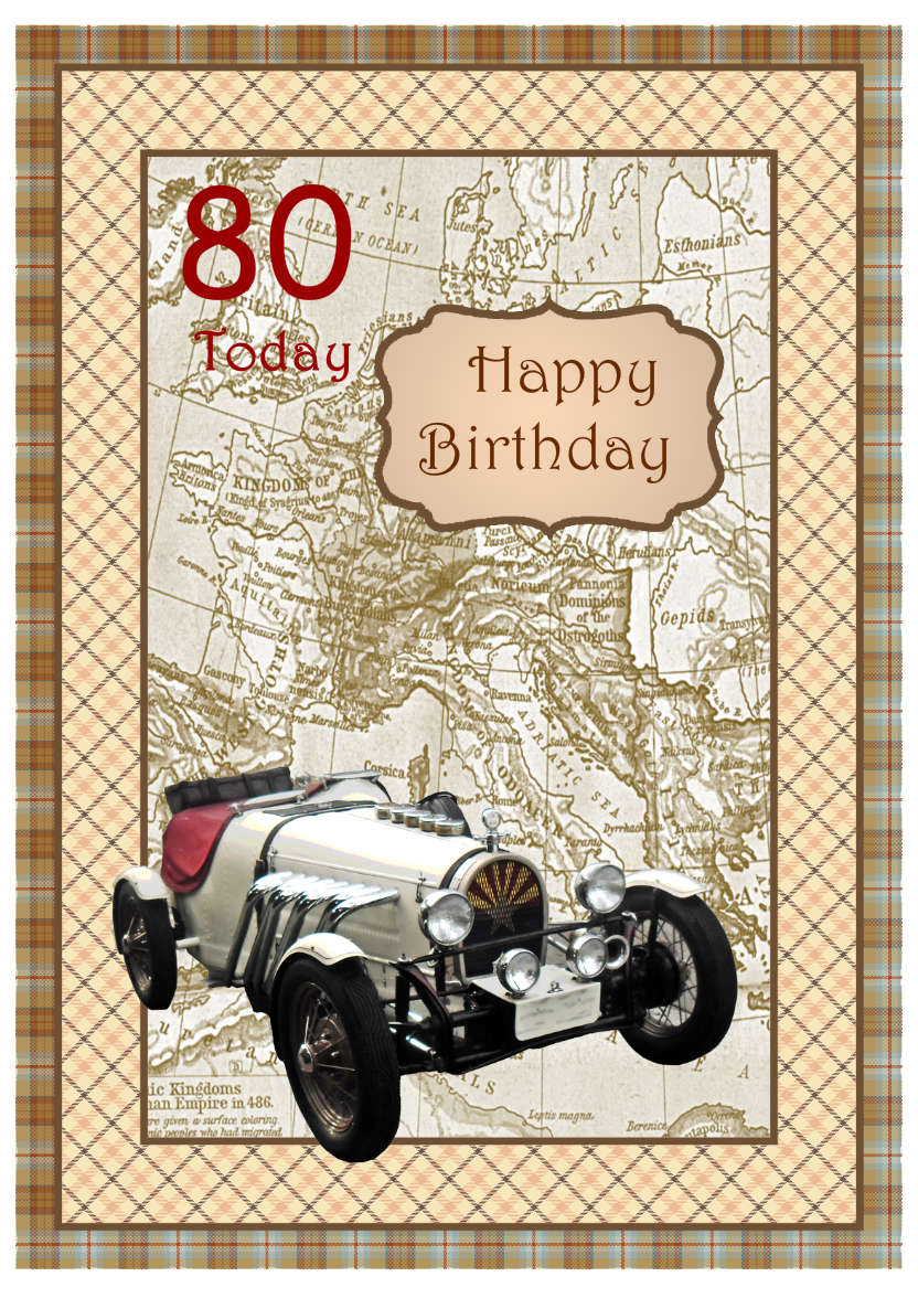 Sporty Vintage Car - card made with Crafty Bob's Card Creator