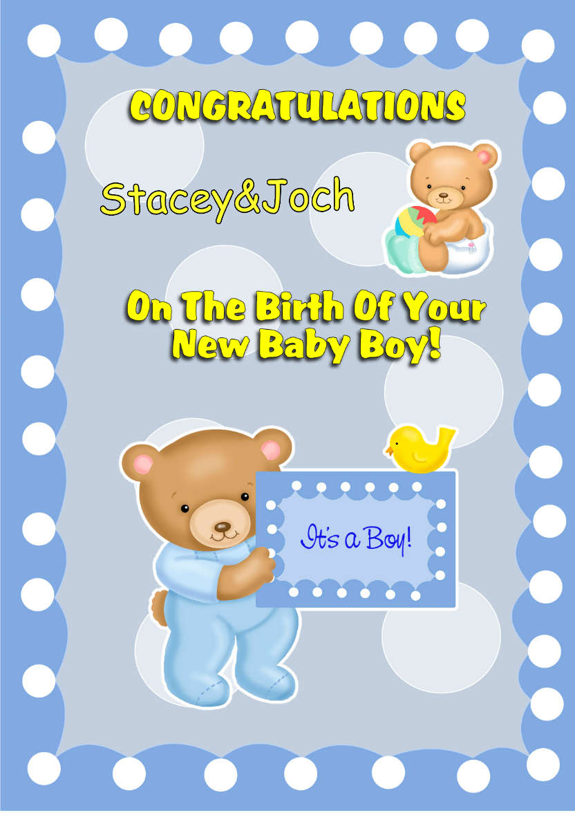 Baby Boy - card made with Crafty Bob's Card Creator