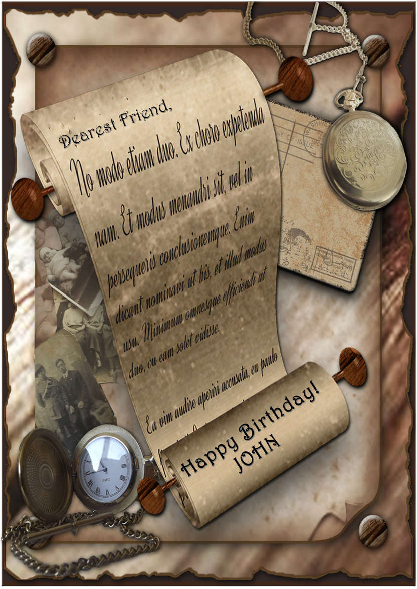 Vintage Scroll - card made with Crafty Bob's Card Creator