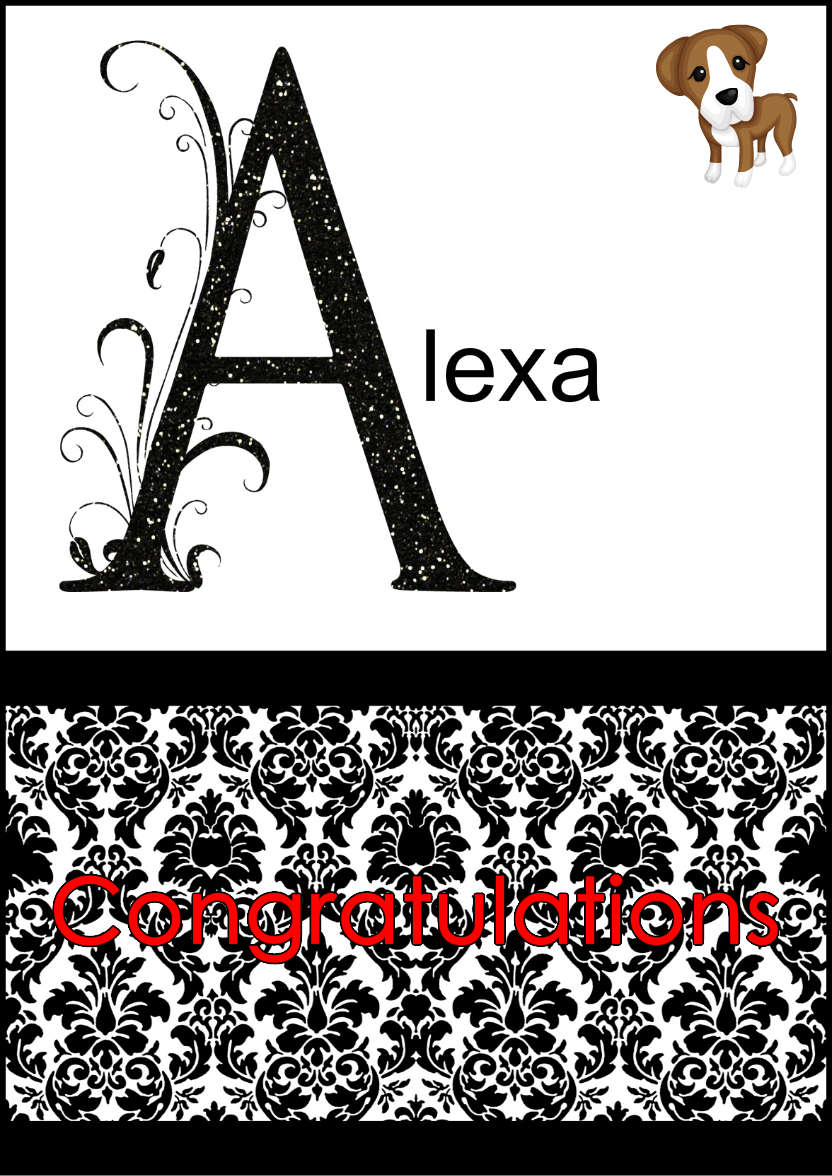 Damask Monogram Letter a Card - card made with Crafty Bob's Card Creator