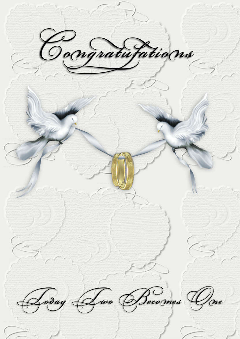 Doves and Rings Wedding - card made with Crafty Bob's Card Creator