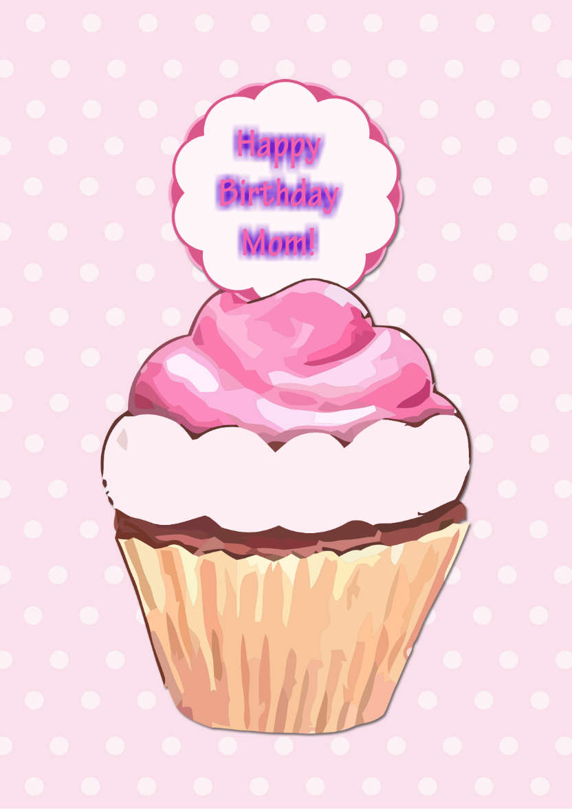 Birthday Cupcake - card made with Crafty Bob's Card Creator