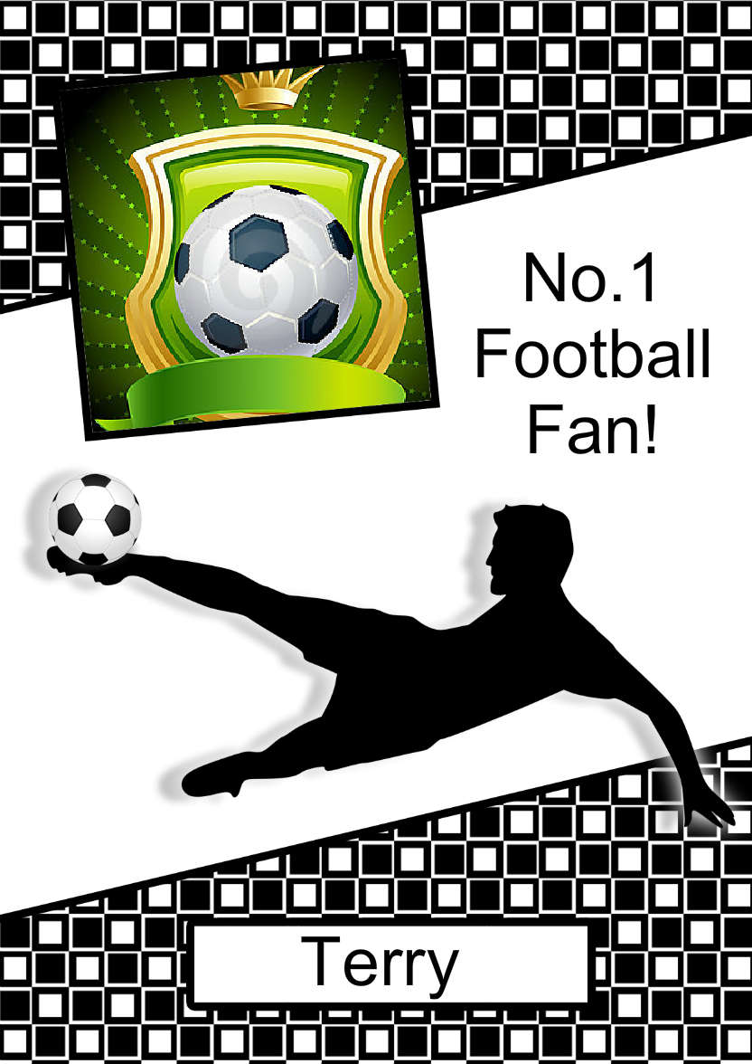 No.1 Football Fan Aperture Card - card made with Crafty Bob's Card Creator