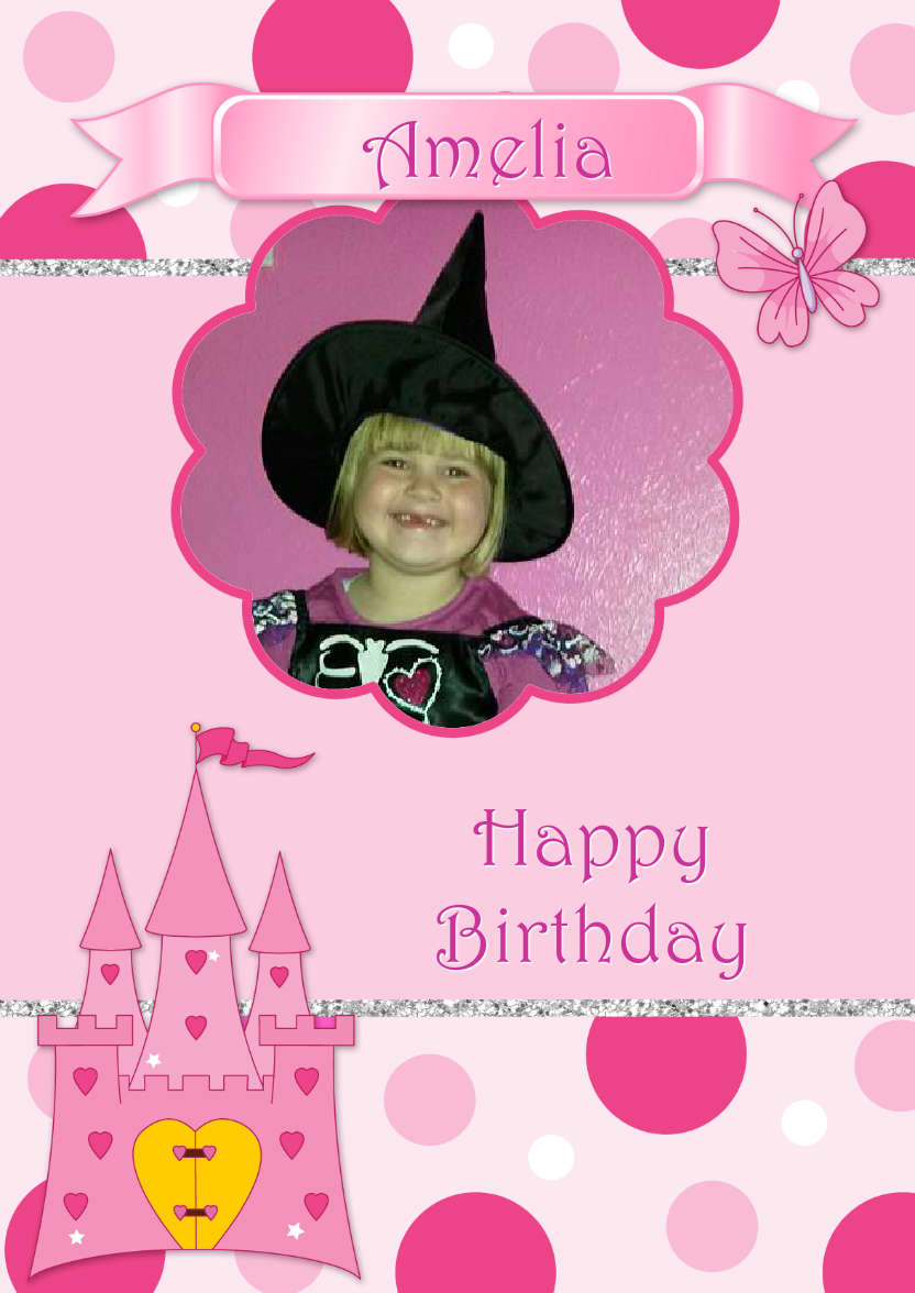 Pretty Princess Photo Card - card made with Crafty Bob's Card Creator