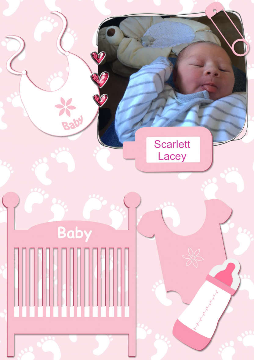 Baby Girl Aperture - card made with Crafty Bob's Card Creator