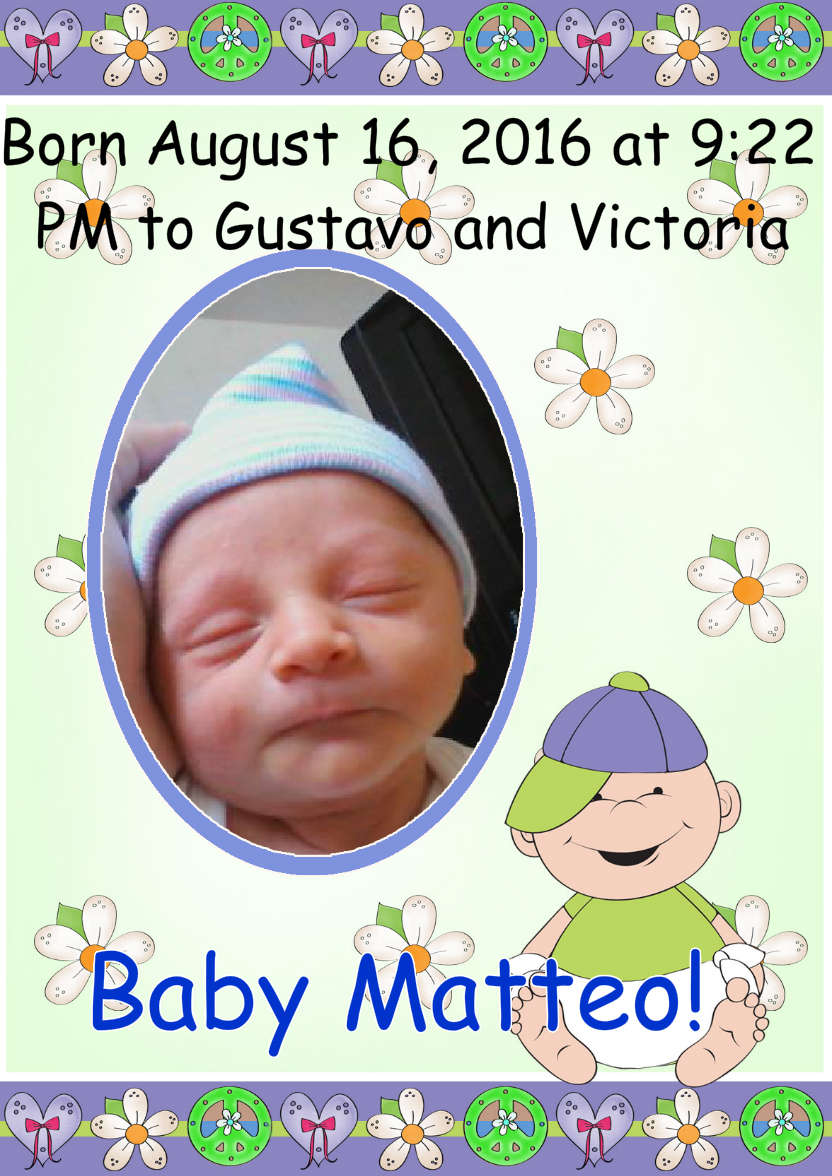 Flower Baby Boy Topper - card made with Crafty Bob's Card Creator