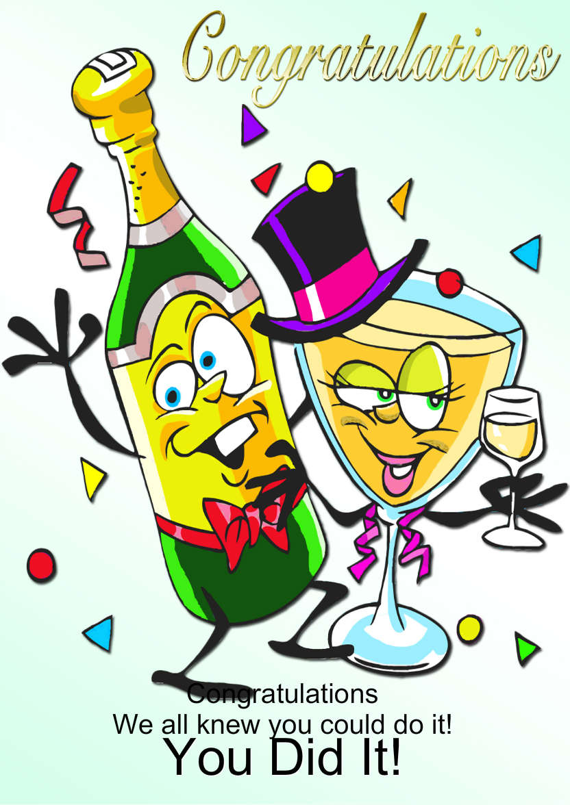 Cartoon Congratulations Card - card made with Crafty Bob's Card Creator
