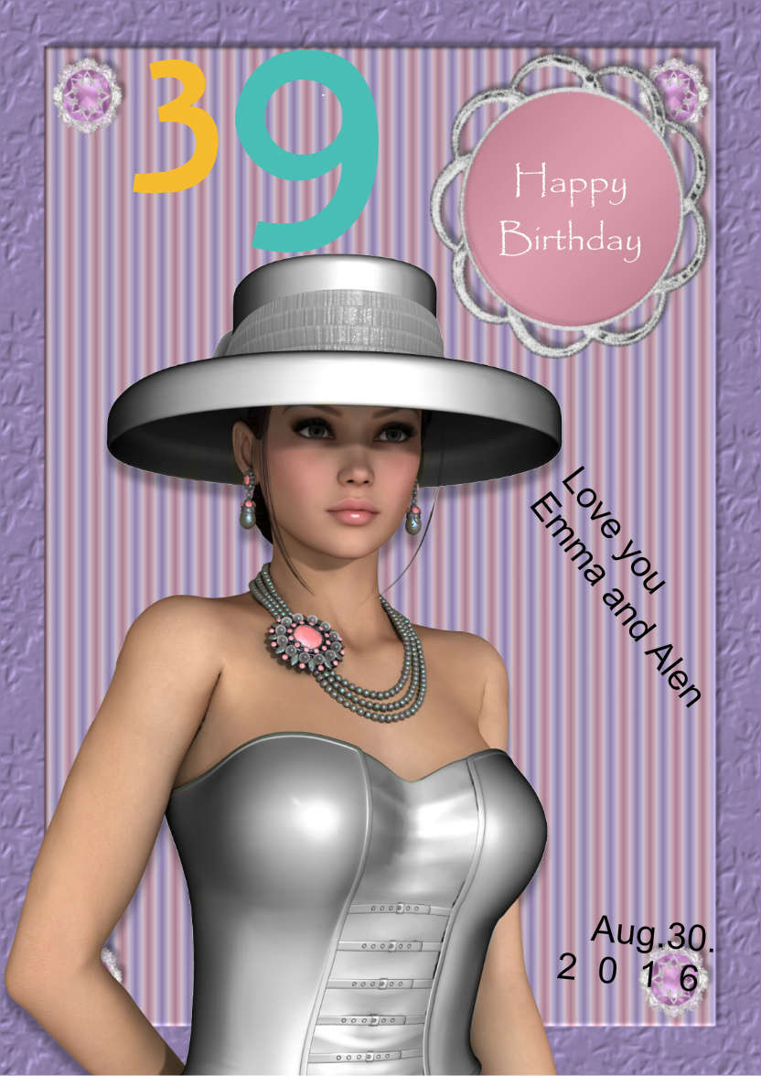 Elegant Lady Card - card made with Crafty Bob's Card Creator